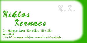 miklos kernacs business card